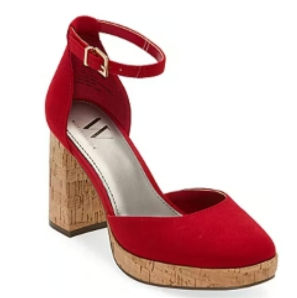 Brand New Worthington *Panama * Red Suede Platform Sandals.  New with Box.